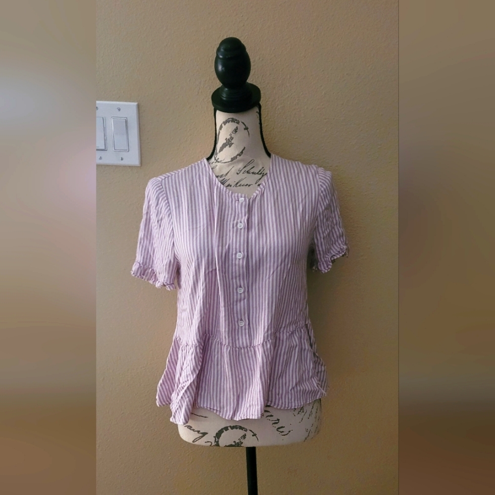 Studio Ruffle-Hem Top in Lavender